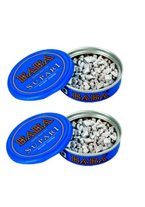 Baba Elaichi Silver Coated Supari - Refreshing, Exotic And Aromatic Mouth Freshener 10G Tin (Pack Of 5)