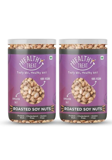 Healthy Treat Roasted Soyabean - Protein Rich 400 Gm | Namkeen Snacks Crunchy, Tasty & Delicious Natural High Oil-Free, Non-Fried Snack Soya (Pack Of 2-200 Each)