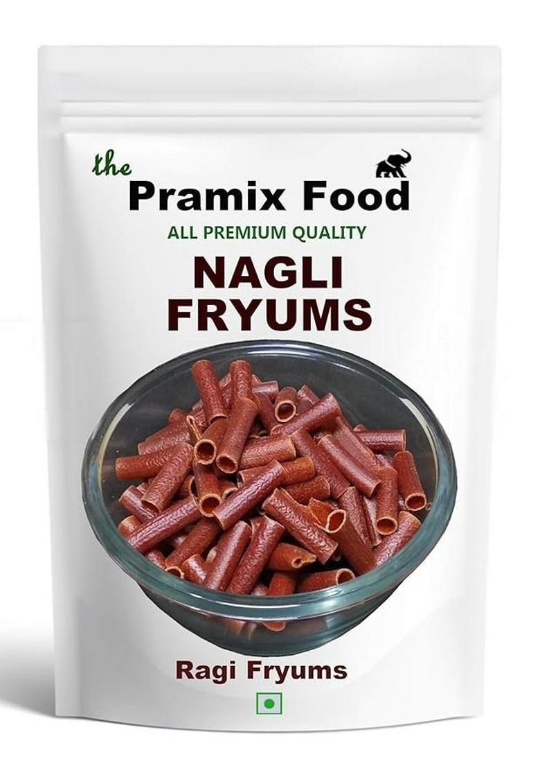 Pramix Nagli Fryums Ready To Fry Papad | Microwave Indian Snacks Crunchy & Tasty Ragi Fryums, 250G