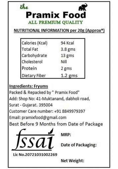 Pramix Nagli Fryums Ready To Fry Papad | Microwave Indian Snacks Crunchy & Tasty Ragi Fryums, 250G