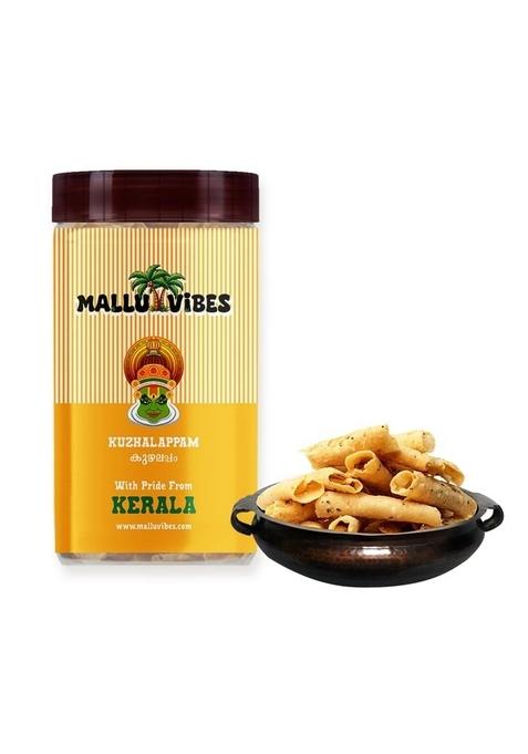 Mallu Vibes Kerala Kuzhalappam | Traditional Crispy Pipe-Shaped Rice Flour Snack 150G
