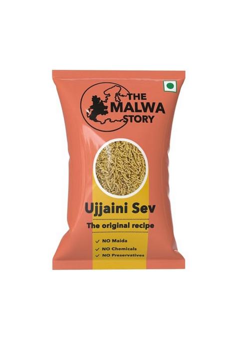 The Malwa Story Original Ujjaini Sev By 200Gm | Cooked And Packed In Ujjain, Madhya Pradesh Authentic Recipe Taste No Maida Spicy Crunchy Perfect For Poha Evening Snack