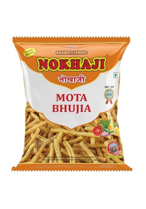 Nokhaji Bikaner'S Famous Aslee Bikaneri - Mota Bhujia Asli Swad- Vegetarian Indian Snack 40Gm/Per Pouch (Pack Of 10)