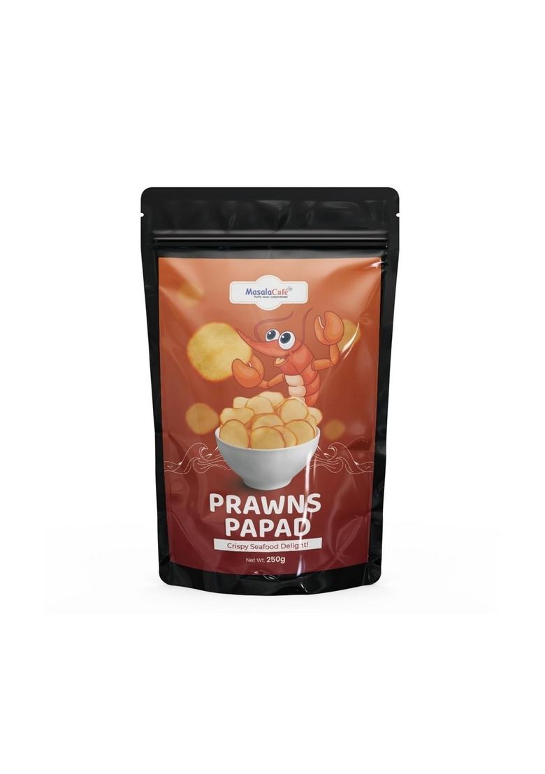 Masala Cafe Prawns Papad | Fish Sea Food Taste Of India 100% Natural Homemade Indian Snack (250G)