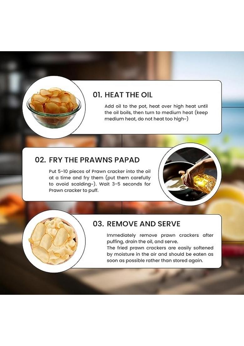 Masala Cafe Prawns Papad | Fish Sea Food Taste Of India 100% Natural Homemade Indian Snack (250G)