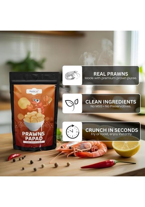 Masala Cafe Prawns Papad | Fish Sea Food Taste Of India 100% Natural Homemade Indian Snack (250G)