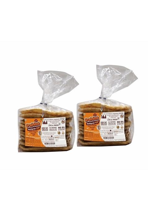 Grainito'S Grainitos Healthy Multigrain Papad, Not Baked Fried - Its Popped (54G X 2) (Jeera Ajwain Natural Antioxidants)