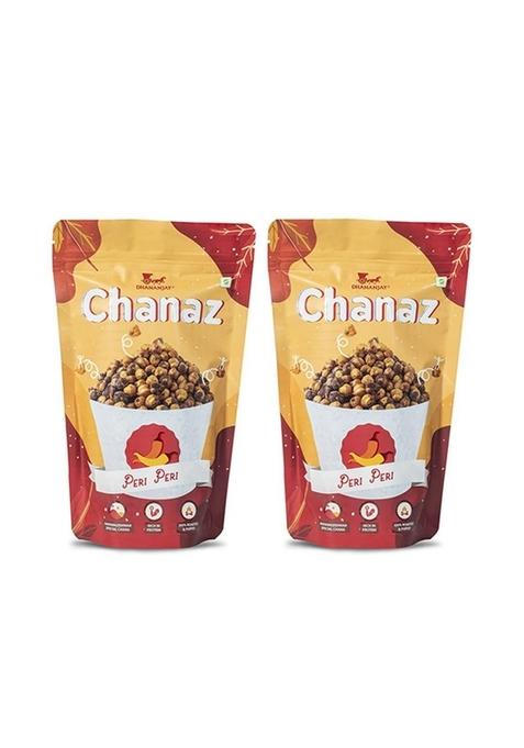 Dhananjay Peri-Peri Flavoured Mahabaleshwar Chana (Chickpeas) | Pack Of 2 (160Gms Each) Gluten Free Rich In Protein 100% Roasted And Puffed - 160Gm + 20Gm Extra