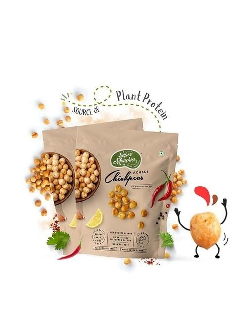 Super Munchies Crunchy Chickpeas | Spicy Snack Source Of Protein, High In Iron And Fiber Vegan, Gluten Free, No Palm Oil, Preservatives, Artificial Colors, Zero Cholesterol, Trans Fat Free (Pack 3, Mix)