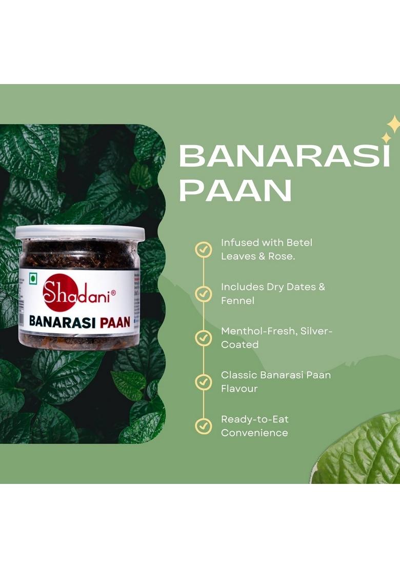 Shadani Banarasi Paan (80G Can) Pack Of 2 Can | Banaras Special After Meal Mukhwas Sweet Meetha Banarsi