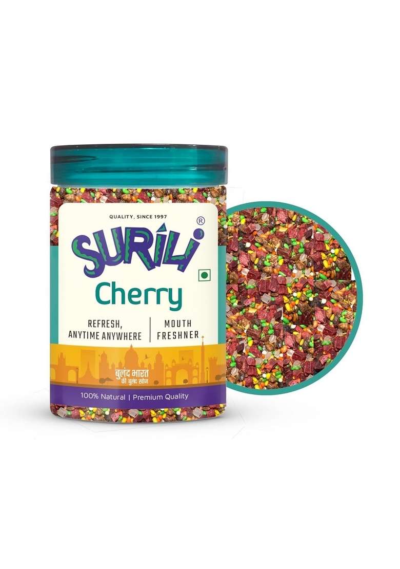 Surili Cherry Mukhwas Mouth Freshener, Digestive, After-Meal,Mukhwas Tin Jar (Pack 250 Gm) - Indya