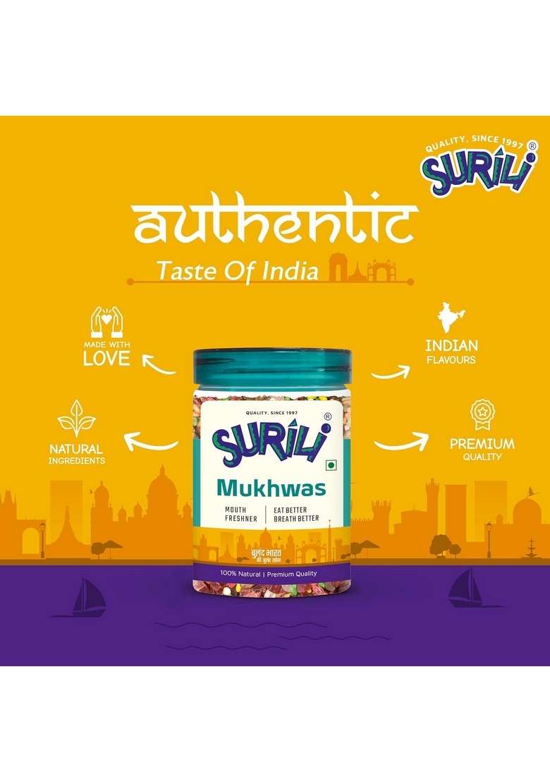 Surili Cherry Mukhwas Mouth Freshener, Digestive, After-Meal,Mukhwas Tin Jar (Pack 250 Gm) - Indya