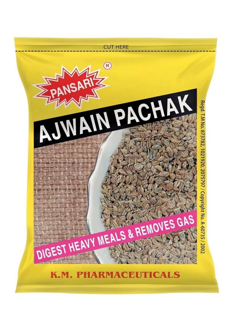 Pansari Ajwain Pachak | Herbal Digestive Churan Natural & Removes Gas 50 Pcs Sachet Pack Of 5 - Indya