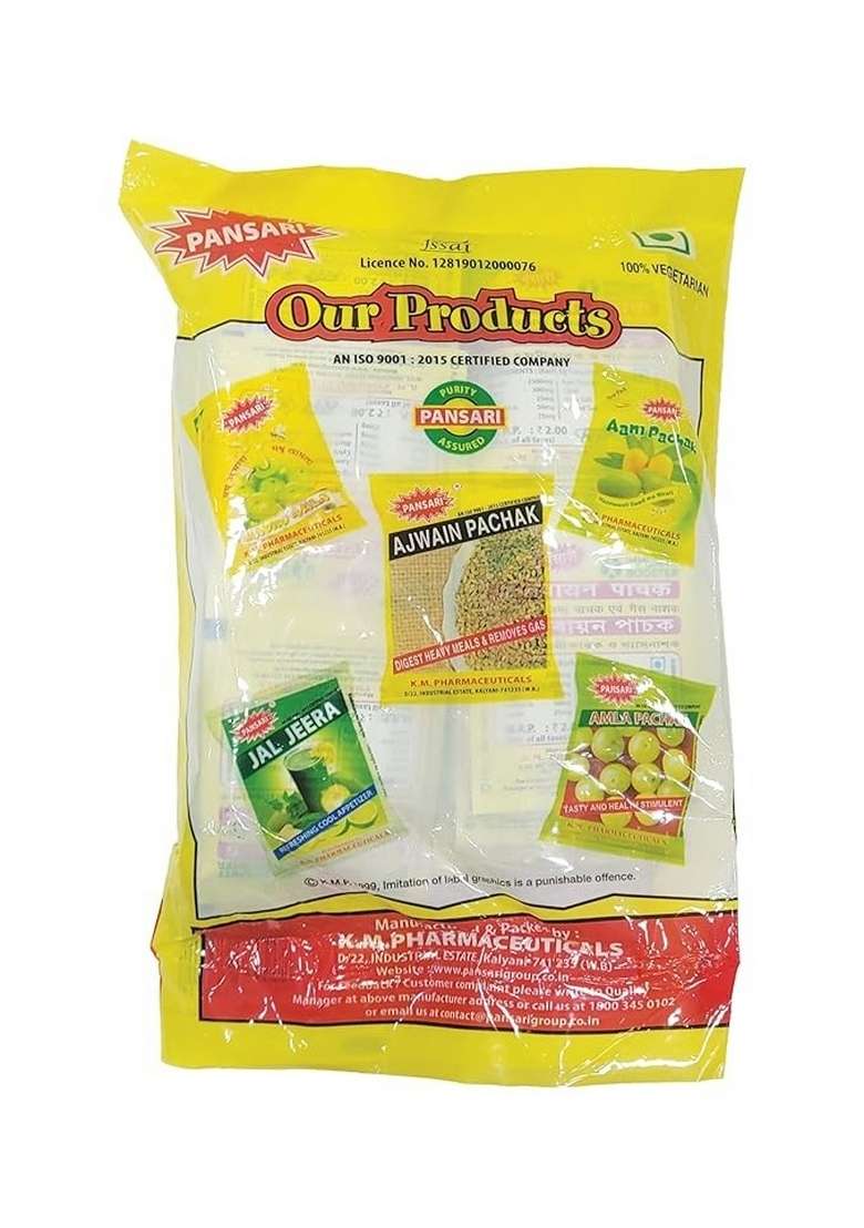 Pansari Ajwain Pachak | Herbal Digestive Churan Natural & Removes Gas 50 Pcs Sachet Pack Of 5 - Indya