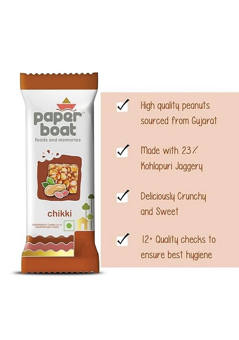 Paper Boat Chikki Jar, Peanut Bar, No Added Preservatives And Colours | Gajak Sweets Made With Jaggery Gazak (50 Pieces, 16G Each 800 G)