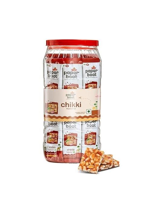 Paper Boat Chikki Jar, Peanut Bar, No Added Preservatives And Colours | Gajak Sweets Made With Jaggery Gazak (50 Pieces, 16G Each 800 G)