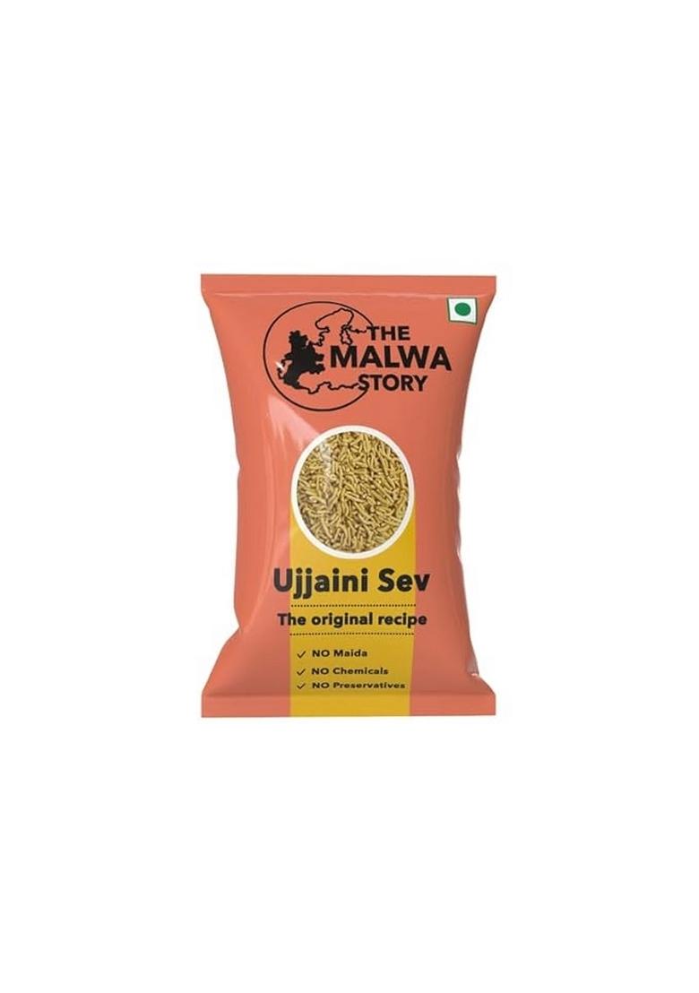 The Malwa Story Original Ujjaini Sev By 200Gm | Cooked And Packed In Ujjain, Madhya Pradesh Authentic Recipe Taste No Maida Spicy Crunchy Perfect For Poha Evening Snack