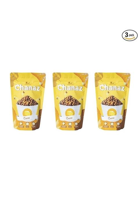 Dhananjay Cheese Flavoured Mahabaleshwar Chana (Chickpeas) | Pack Of 3 (160 Gms Each) Gluten Free Rich In Protein 100% Roasted And Puffed - 160Gm + 20Gm Extra