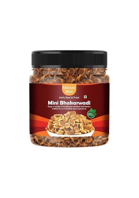 Marwarbites Mini Bhakarwadi 1Kg | Crispy & Tasty Perfect For Tea Time Healthy Baked Namkeen Snack - Munchies