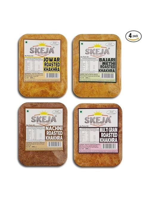 Skeja By Satvik Foods Premium Khakhra Â€“ Made With Sunflower Oil, No Palm Oil Used,Authentic Millet Combo Snack | Roasted & Crispy Healthy Anytime (Millet Combo)