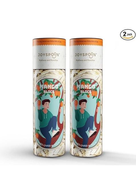 Joy Spoon Mango Slice Mukhwas Mouth Fresheners | Traditional Khatta Meetha Aam Papad Masala After-Meal Snack No Artificial Colors Or Preservatives Pack Of 2 125G
