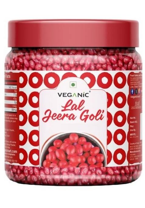 Veganic Jeera Goli Red - 400Gm | Digestive Khatti Meethi After Meal Mukhwas Candy