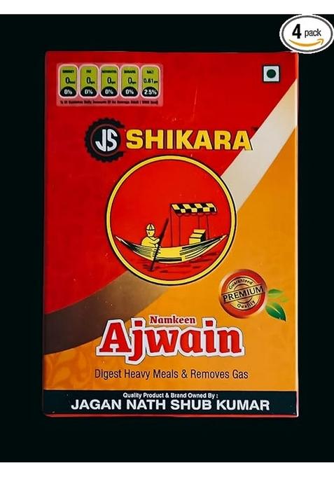 Js Shikara Premium Namkeen Ajawain Or Special Tumba Ajwain 100G X 4 Pack, 400 Gms