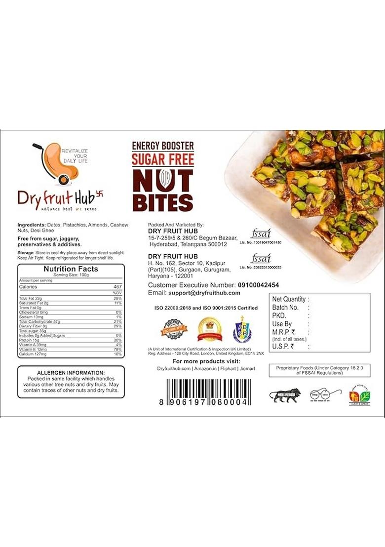 Dry Fruit Hub Energy Booster Sugar-Free Nut Bites 500g