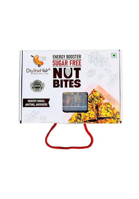 Dry Fruit Hub Energy Booster Sugar-Free Nut Bites 500g - Almonds, Pista, Cashew, Dates, and Pure Ghee Dry Fruits Nuts Fresh Tasty Healthy Snacks Khajoor Mix Dry Fruits Energy Barâ€¦