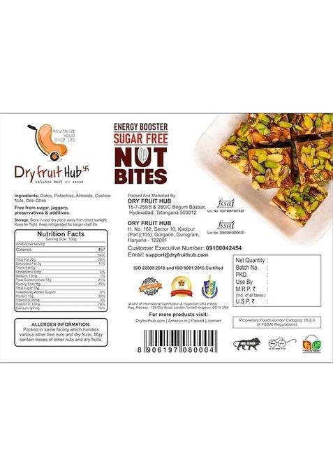 Dry Fruit Hub Energy Booster Sugar-Free Nut Bites 500g