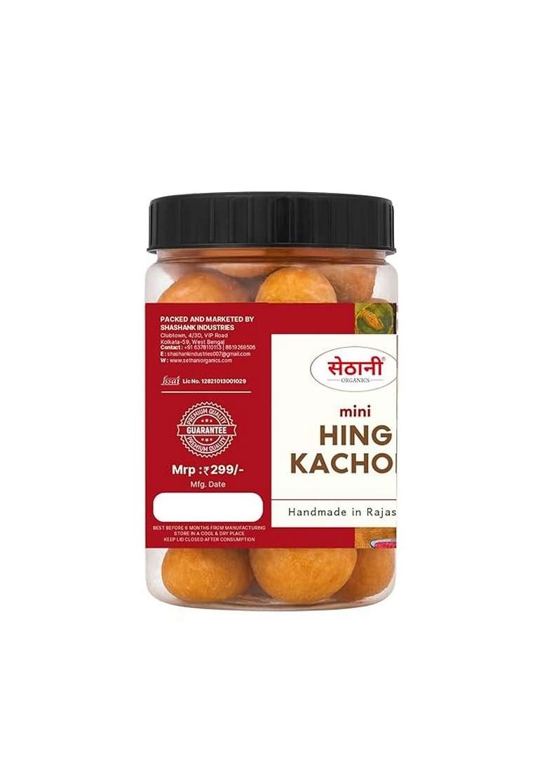 Sethani Organics Mini Hing Kachori | Indian Snacks Namkeen Rajasthani 250 grams - Indya