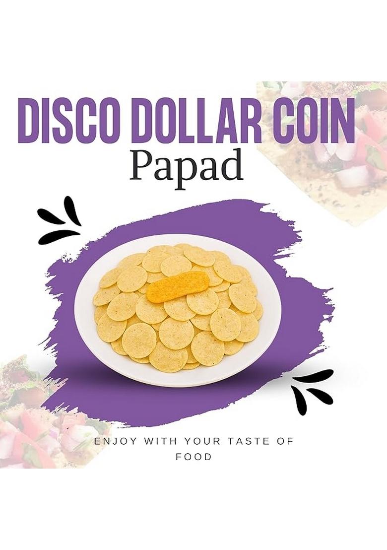 Balasa Urad Dal Papad Mini 400g | Coin Papad | Ready to Fry | Pepper Flavour | Snack Items for Eating | Fresh & Homemade