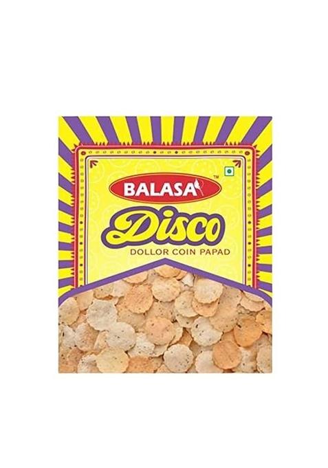 Balasa Urad Dal Papad Mini 400g | Coin Papad | Ready to Fry | Pepper Flavour | Snack Items for Eating | Fresh & Homemade