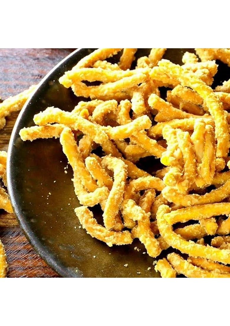 Jioo Organics Jaggery Meethe Gud Ki Sev | Besan Sev Coated with Gud | Pack of 1 | 200 Gram