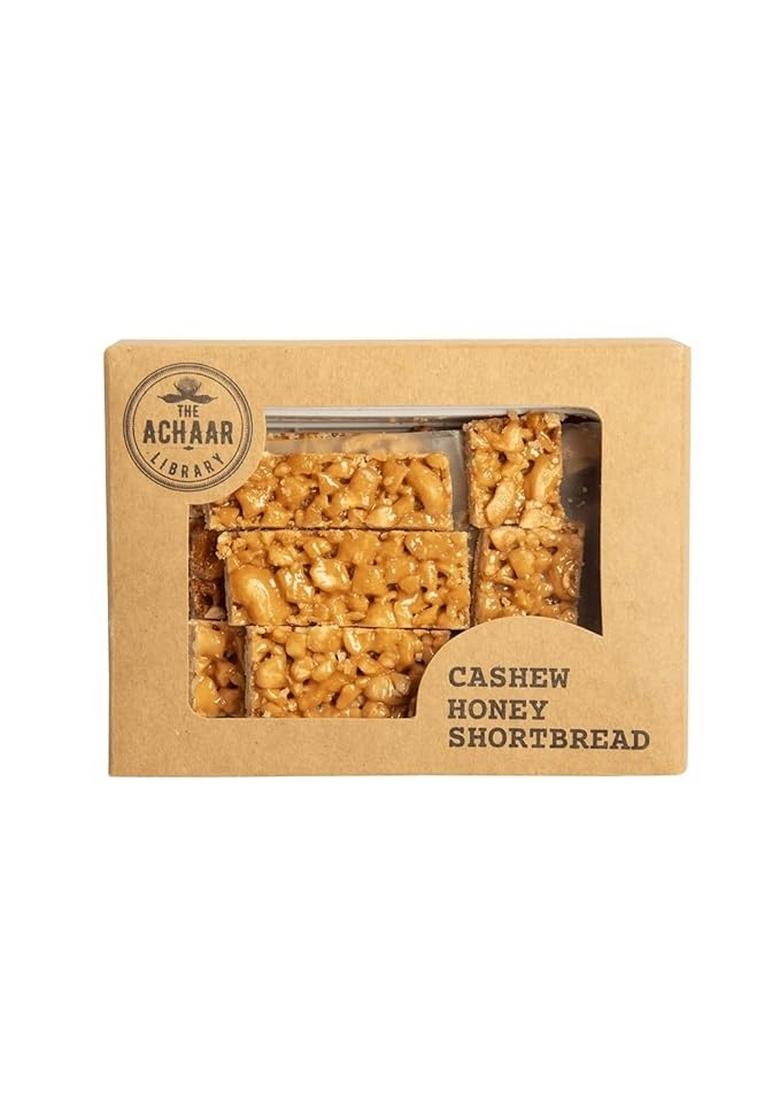 The Achaar Library Cashew Honey Shortbread | Cookies with Roasted Cashews and Honey | Indian Style Biscuits | Baked Snack for Tea Time | Suitable for Home, Office, Travel & Gifting