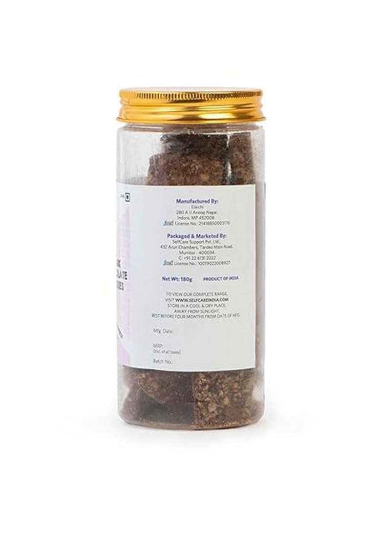 Selfcare By Suman Agarwal Dark Chocolate Oats Cookies 180g - Pack of 1 | Baked - No Maida | No Added Artificial Flavors & Sweeteners | Healthy - Sweet - Tea Time Snack | Jain & Travel Friendly - Indya