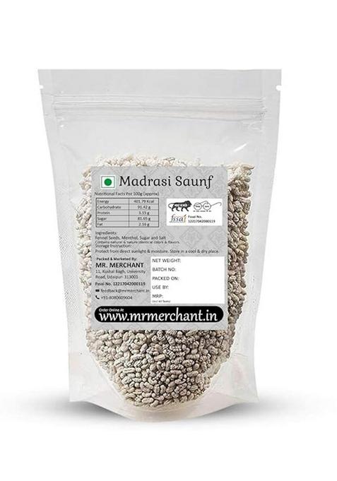 Mr. Merchant Mouth Freshener White Sweet Fennel Seeds Mukhwas (Madrasi Saunf), 400g