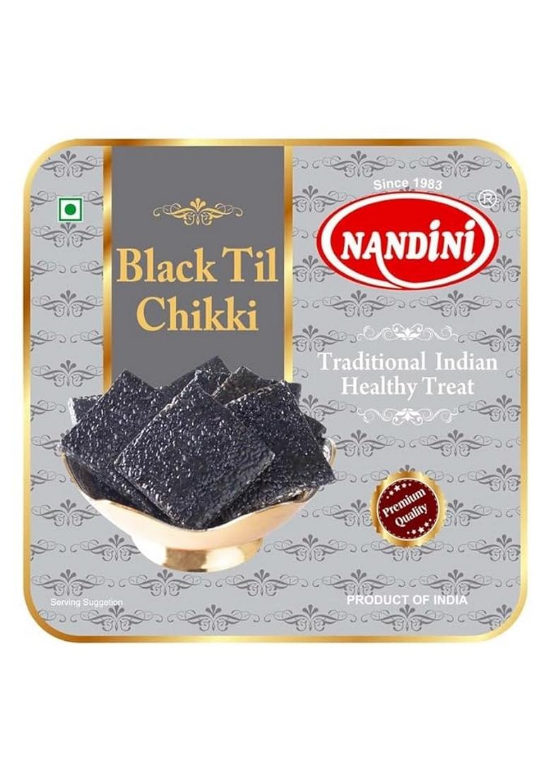 Nandini Black Til Chikki 450gm |No Artificial Colours Flavours And Preservatives | Jaggery Chikki | 100% Natural Indian Sweets