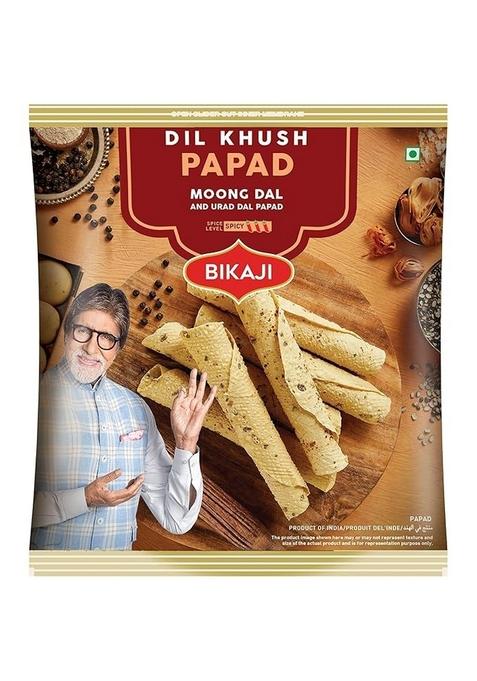 Bikaji Dil Khush Papad - Quality Papads | 400g Pack| Appadam | Pappadam | Prepared under Strict Hygiene Conditions | Delicious & Digestive | Perfect Meal Companion | Balanced Spices