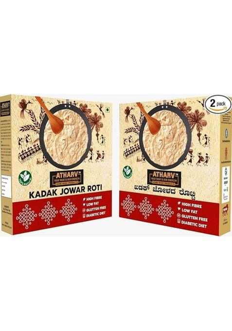 Atharv Home Made Products - Khadak Jowar (Jolada) Roti I Ready To Eat Pack Of 2 (10Pc Each Box) 600 Gram I100% Organic Hi Fiber, Gluten Free