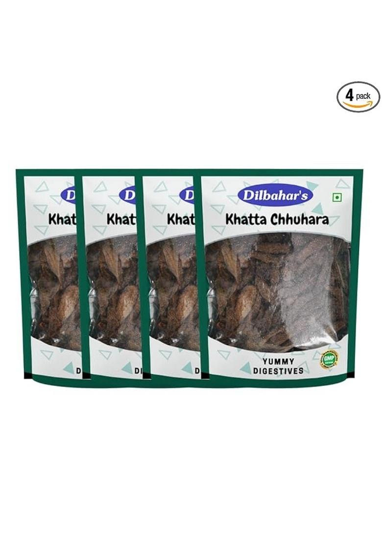Dilbahar'S Khatta Chhuhara 100G Pack Of 4 | For Digestion After Meal Digestives Mukhwas Mouth Freshener Chatpata Churan Pachak