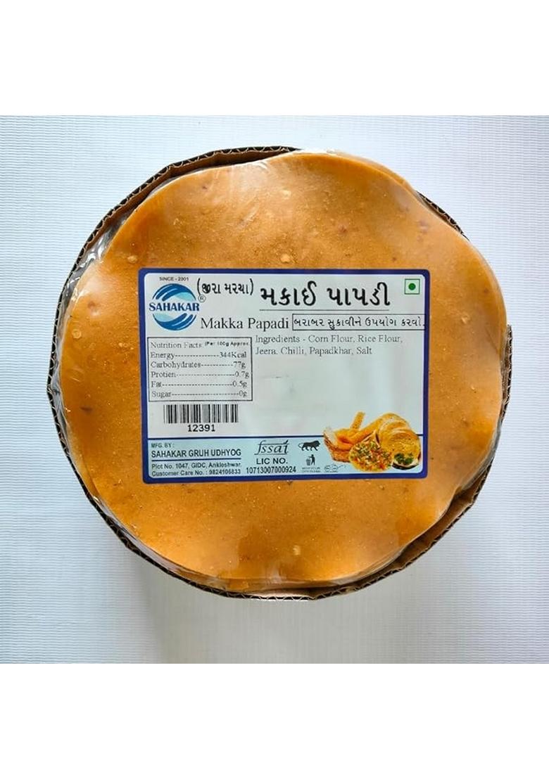 Sahakar Corn Papad/Makka Papad/Khichiya Papad 400 Grams (1 Pack Of Gram)