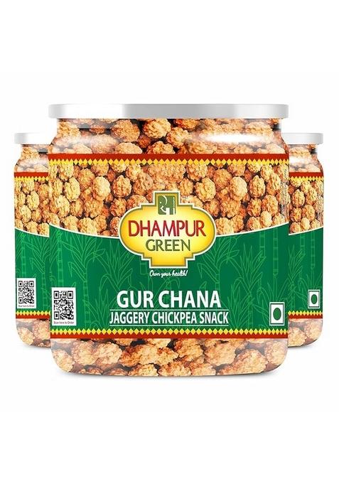Dhampure Speciality Gur Chana, 600G (200Gx3) | Chickpeas Sweets Snacks With Jaggery Roasted