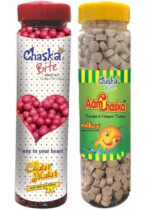 Chaska Bite Aam Chatpati Chatar Matar Candy | Khatti Meethi Digestive Goli Tangy Sweet Tablets Mouth Freshener Pack Of 2 Alkaâ€™S