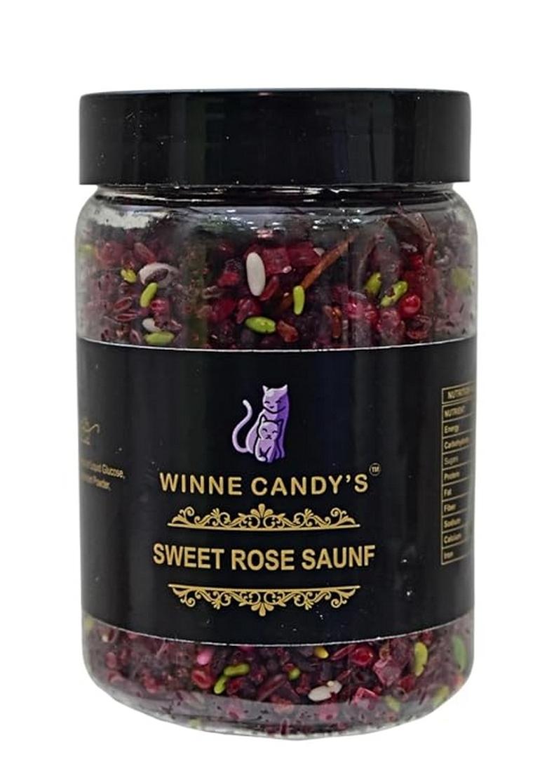 Winne Candy'S Candy Sweet Rose Saunf | Premium Flavored Fennel Seeds Natural Mouth Freshener & Digestive Mukhwas After Meal Refreshing With Traditional Indian