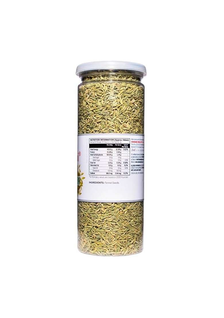 Shadani Plain Barik Saunf Seed (160G) | No Added Colour Orignal Organic Indian Fennel Seeds Premium Fine Traditional Mouth Freshener Refreshing & Aromatic - Indya