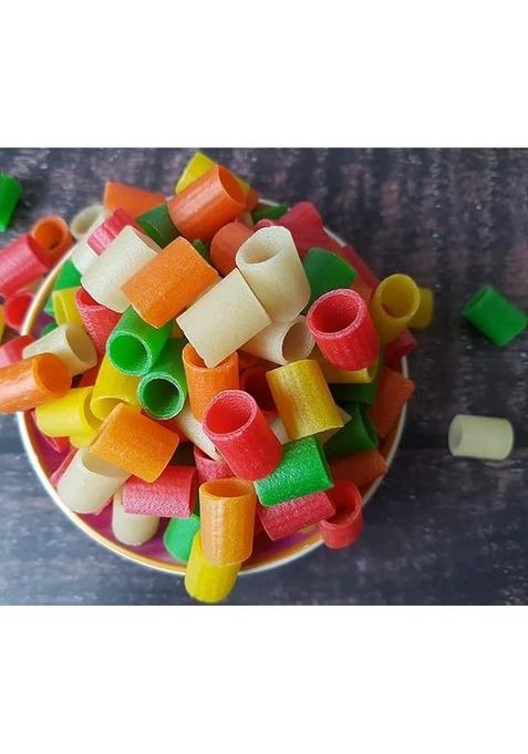 Organic Nature Mix Color Fryums Ready To Fry 400 Gm Crunchy Pipe Tasty Homemade Papad Colorful Snack