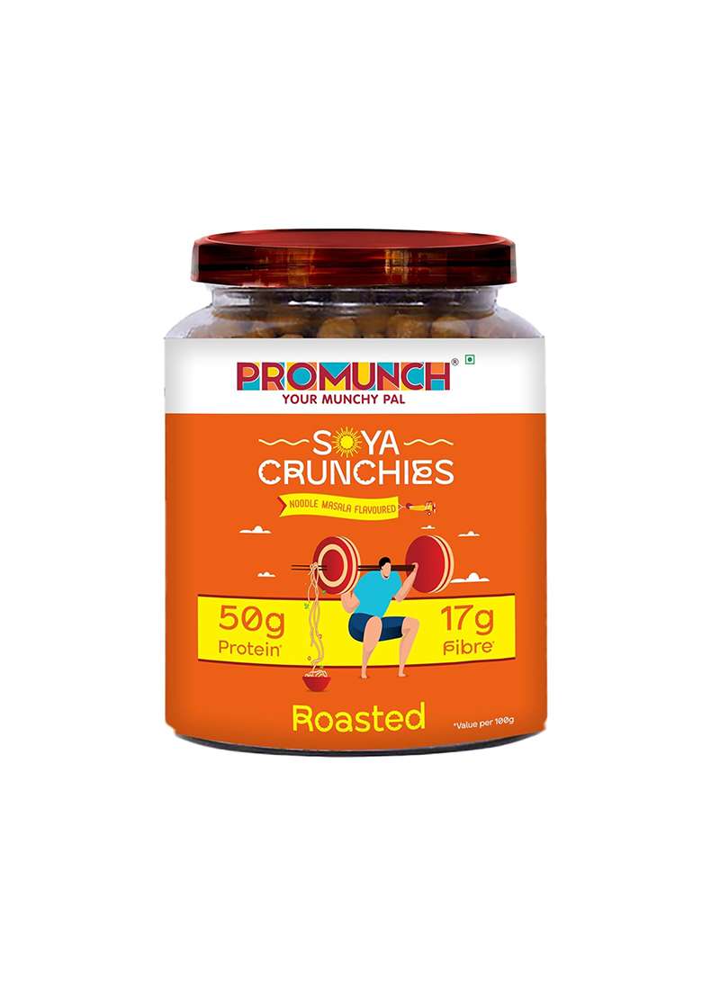 Promunch Soya Crunchies | Vegan | High-Protein | Healthy | Pack of 1, Flavour: Noodle Masala, 270g - Indya