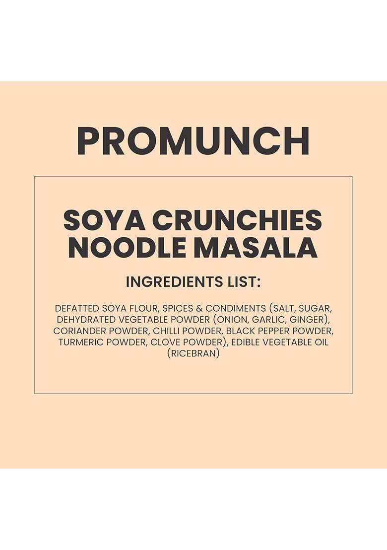 Promunch Soya Crunchies | Vegan | High-Protein | Healthy | Pack of 1, Flavour: Noodle Masala, 270g - Indya