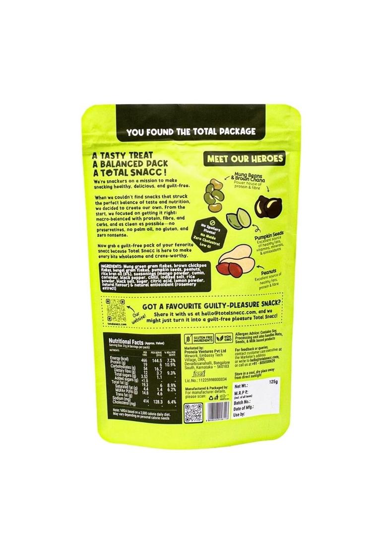 Total Snacc Wholesome Jorgaram Lime Chilli – Roasted High-Protein Mix | 125g x 4